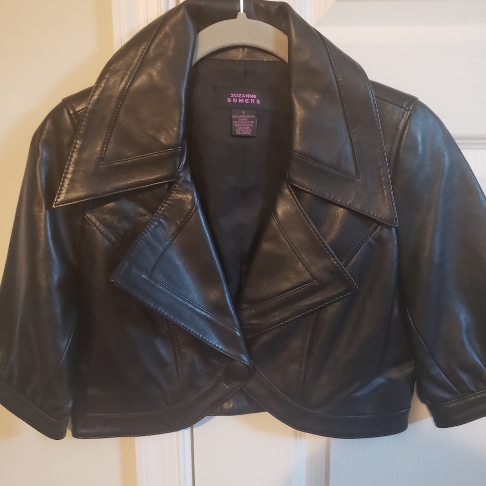 100% leather Suzanne Somers coat